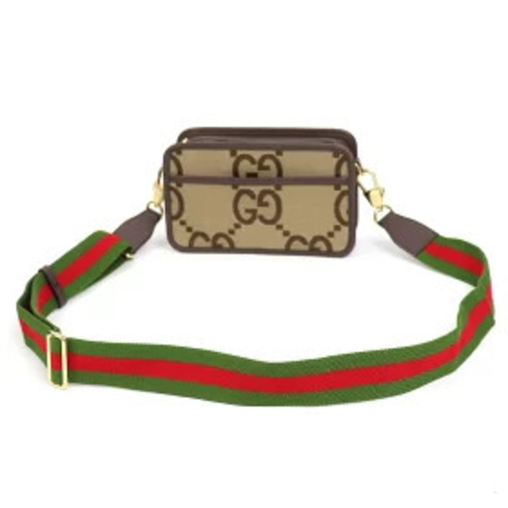 Gucci Jumbo GG Bag Canvas Camel Brown Shoulder Crossbody MESSENGER - Picture 10 of 13